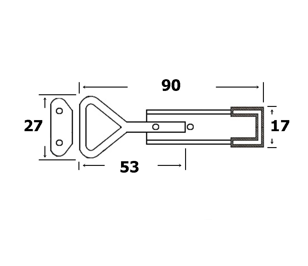 BARRURE DE PORTE REMORQUE ZINQ 2 PIECES 53